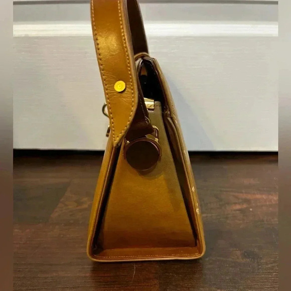 Andrew Geller Vintage Designer Camel Ombré Loop Clasp Pullman Style Handbag - Picture 4 of 14